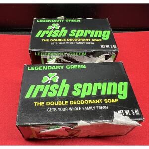 Lot Of 2 New Vintage Legendary Green Irish Spring Bar Soap 5 oz‎ Each